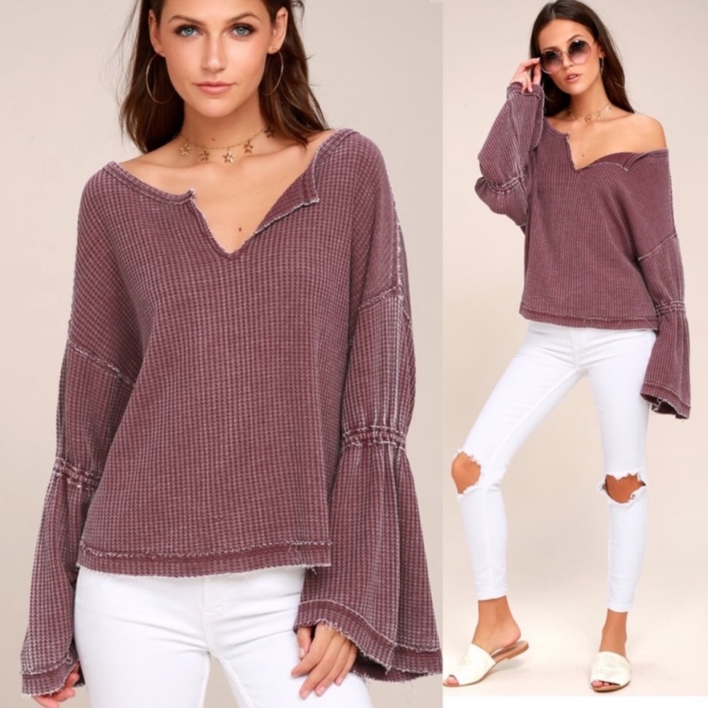 WE THE FREE maroon Dahlia thermal